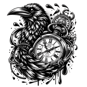 Trash Polka Raven With Clock