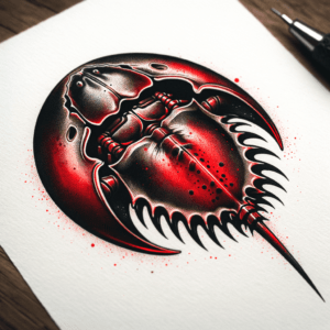 Trash Polka Tattoo Design Of A Horseshoe Crab