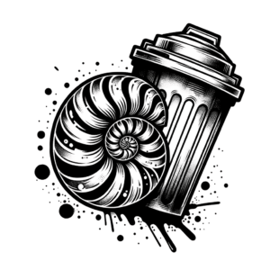 Trash Polka Tattoo Of A Nautilus Shell