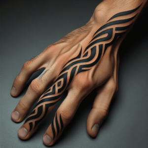 Tribal Band Wrapping Around The Fingers