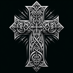 Tribal Design Cross With Spirals