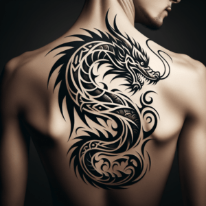 Tribal Dragon With Bold Lines