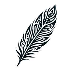 Tribal Feather With Bold Lines