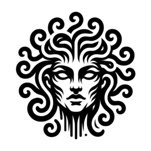 Tribal Medusa With Thick Lines