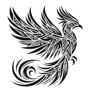 Tribal Phoenix With Geometric Shapes