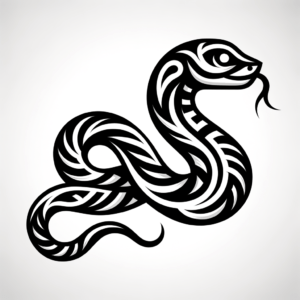 Tribal Snake With Bold Lines