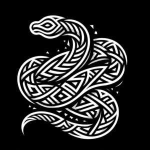 Tribal Snake With Geometric Shapes