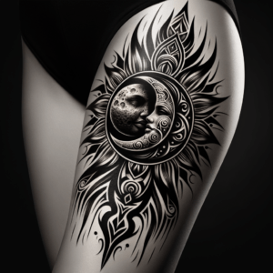 Tribal Sun With Moon