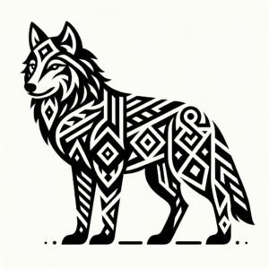 Tribal Wolf With Geometric Shapes