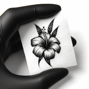 Tropical Flower In A Hawaiian Tattoo Style