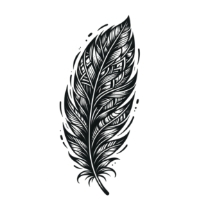 Vibrant Neo-Traditional Feather Tattoo