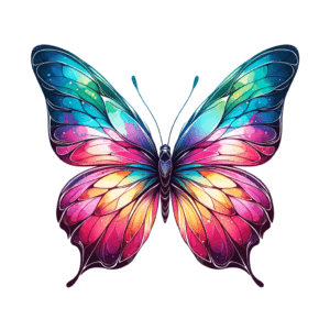 Watercolor Butterfly With Gradient Colors