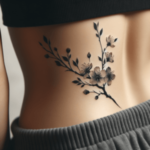 Watercolor Cherry Blossom Branch