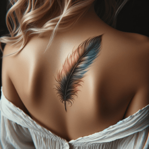 Watercolor Feather With Gradient Colors