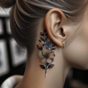 Watercolor Floral Bouquet Behind The Ear