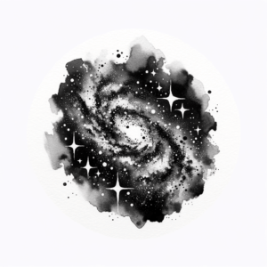 Watercolor Galaxy With Stars