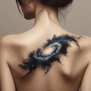 Watercolor Galaxy With Swirling Stars