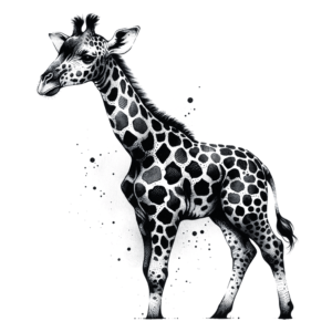 Watercolor Giraffe With Spots
