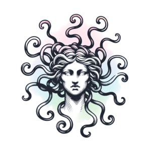 Watercolor Medusa With Pastel Hues