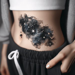 Watercolor Night Sky With Stars And Constellations