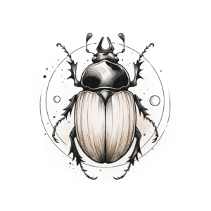 Watercolor Tattoo Design Of A Beetle