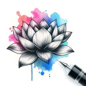 Watercolor Tattoo Of A Lotus