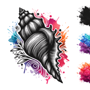 Watercolor Tattoo Of A Seashell