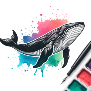 Watercolor Tattoo Of A Whale