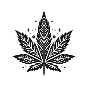 Weed In A Tribal Tattoo Style