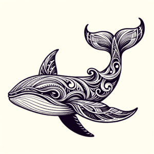 Whale In Polynesian Lines