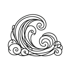 Whimsical Single Line Wave