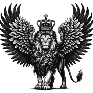 Winged Lion With Crown In Realism