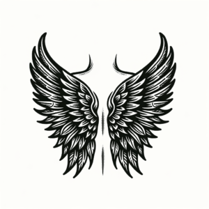 Wings Spread Wide On Back In Traditional Style