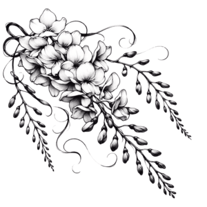 Wisteria In Japanese Lines