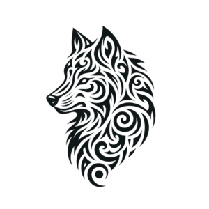 Wolf Depicted In A Tribal Tattoo