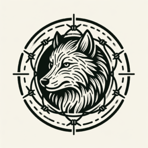 Wolf In A Circle Tattoo Style