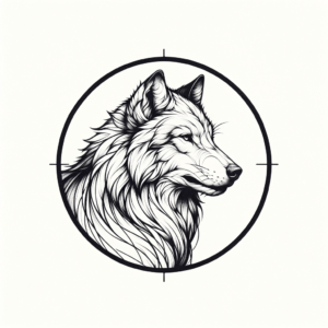 Wolf In A Minimalist Circle