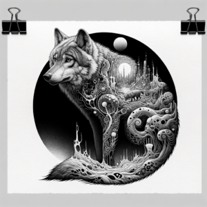Wolf In A Surreal Landscape