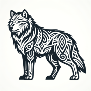 Wolf In Tribal Patterns