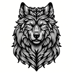 Wolf With Detailed Linework