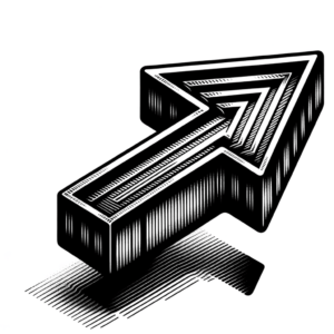 3D Arrow With A Realistic Shadow And Depth