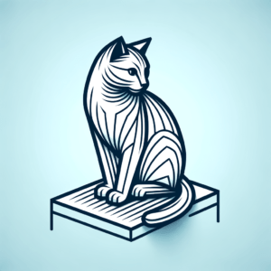 3D Cat Sitting On A Ledge