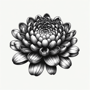 3D Chrysanthemum With Depth And Shading