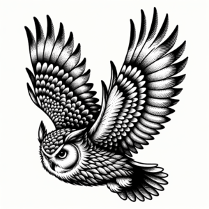 3D Effect Owl In Flight