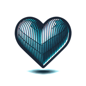 3D Heart With Holographic Effect