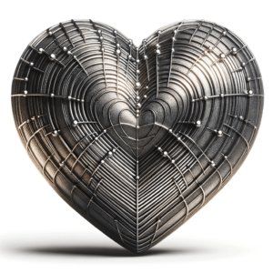3D Heart With Metallic Sheen