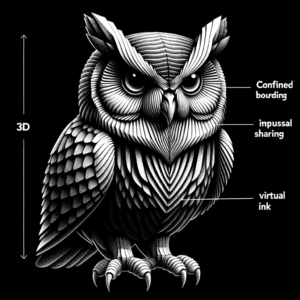 3D Owl With Realistic Shading And Depth