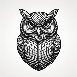 3D Owl With Realistic Shadows And Highlights