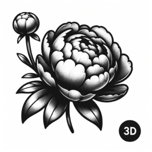 3D Peony With Realistic Depth