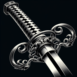 3D Samurai Sword With Ornate Design